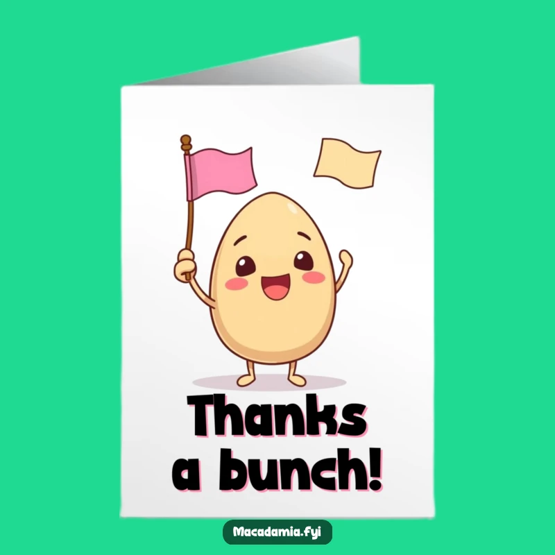 Free Printable Waving Nut Thank You Card - Cheerful Downloadable Gratitude