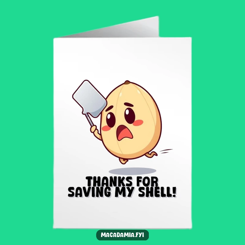 Macadamia Nut Thank You Card Free Printable: Spatula Dodge Downloadable Gratitude