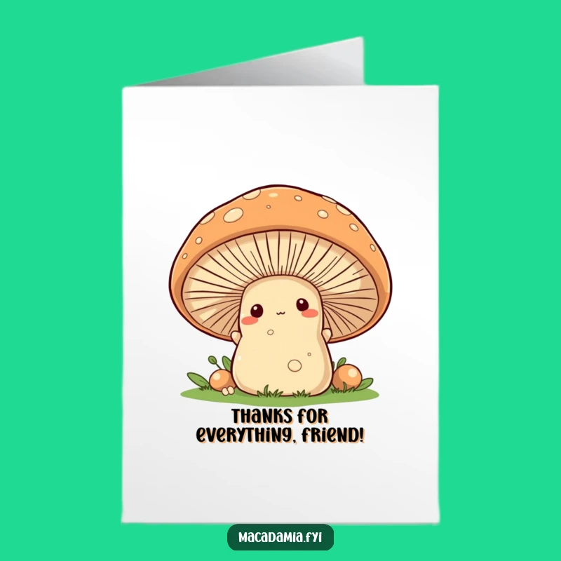 Charming Free Printable Thank You Card: Nut & Mushroom Peek Humorous