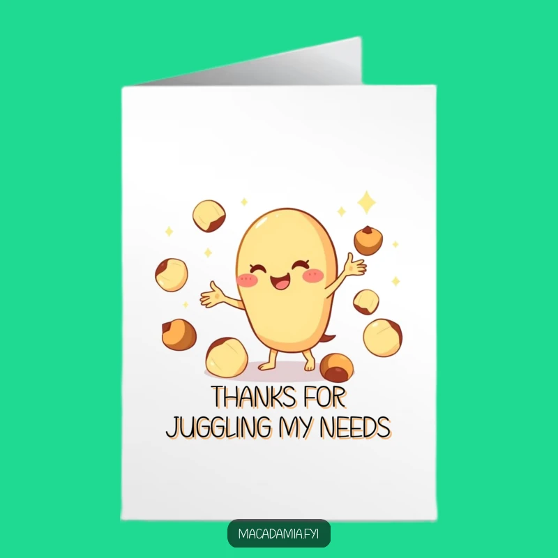 Funny Free Printable Thank You Card: Nutty Juggling Gratitude