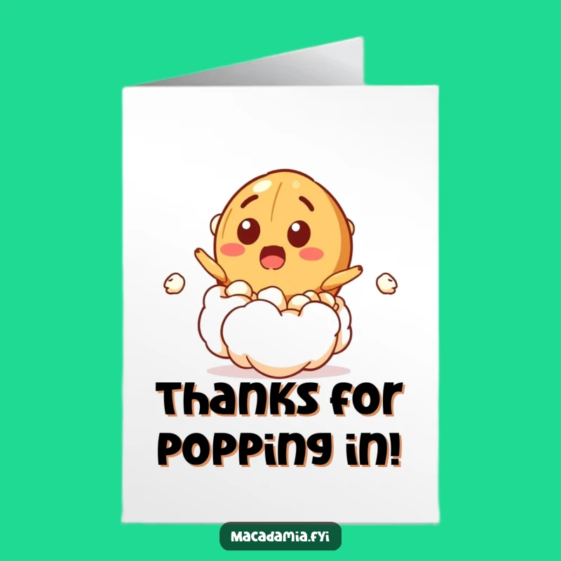 Free Printable Thank You Card: Popcorn Nut Burst, Quirky Downloadable Gift for Surprise Thanks