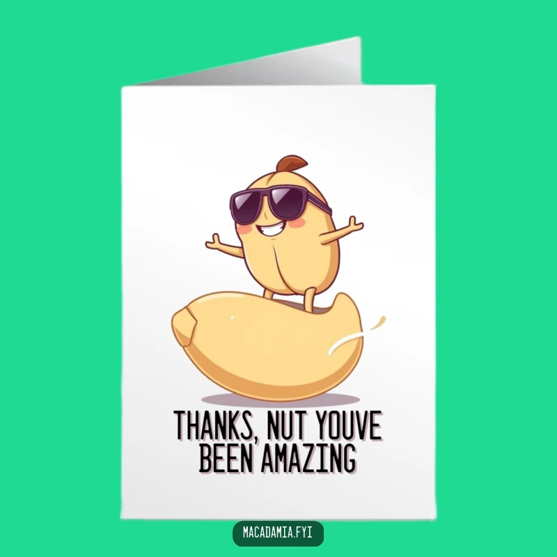 Free Printable Thanks Card: Cool Nut Surfer - Groovy Downloadable Gift
