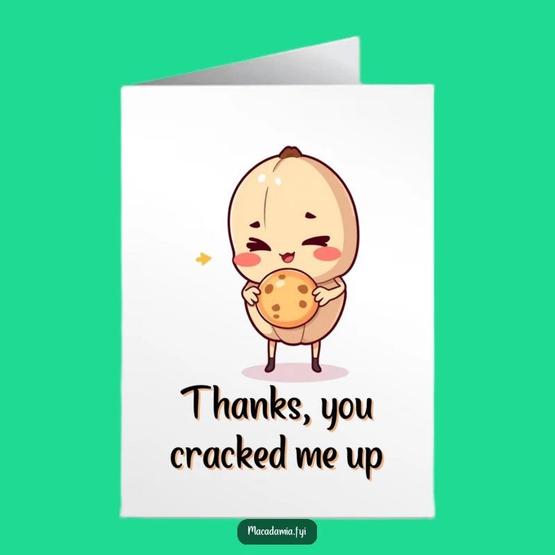 Free Printable Thank You Card: Cookie Nut Gratitude Downloadable Gift