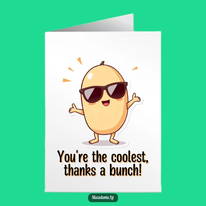 Free Printable Thank You Card: Kawaii Nut's Sunglasses Dance of Gratitude