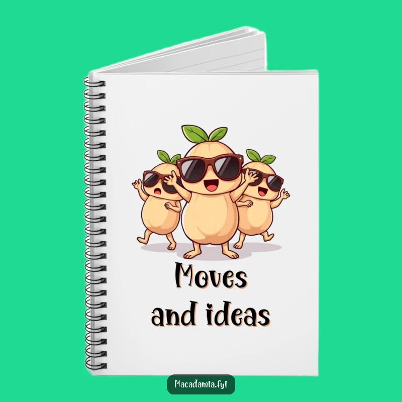 Funny Dancing Macadamia Nuts Notebook - Jot Down Groovy Ideas Gift
