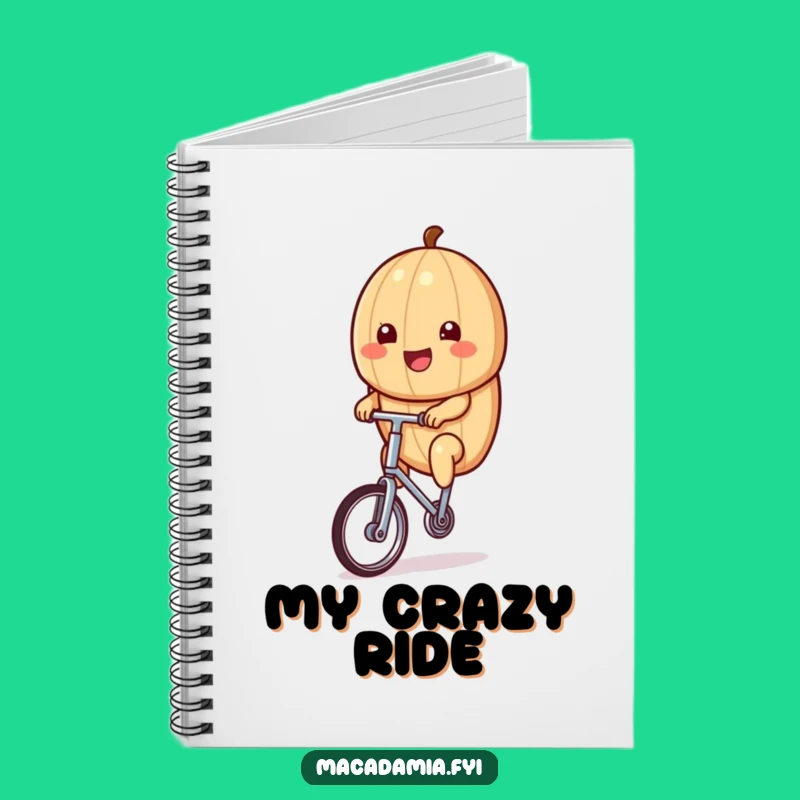 Funny Kawaii Macadamia Nut Unicycle Notebook - Capture Ideas with Humor