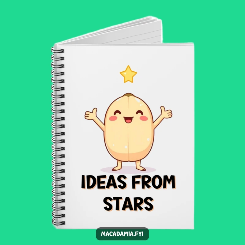 Funny Kawaii Macadamia Nut Star Notebook - Capture Magical Ideas