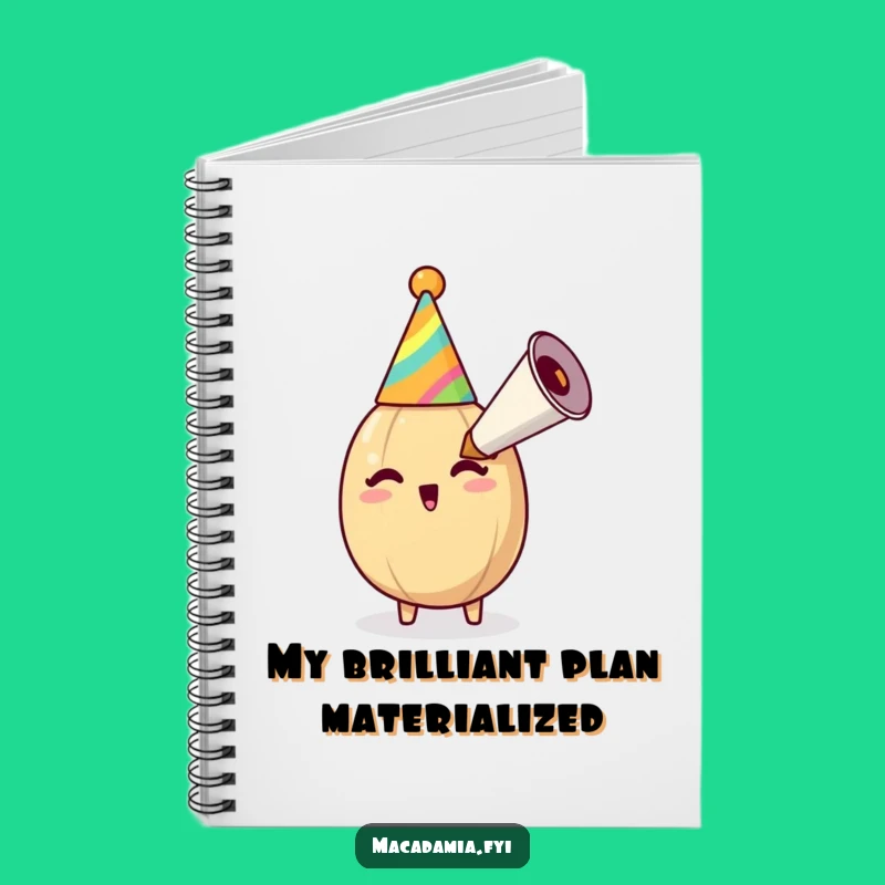 Funny Macadamia Nut Party Horn Notebook: Jot Down Ideas with Nutty Cheer