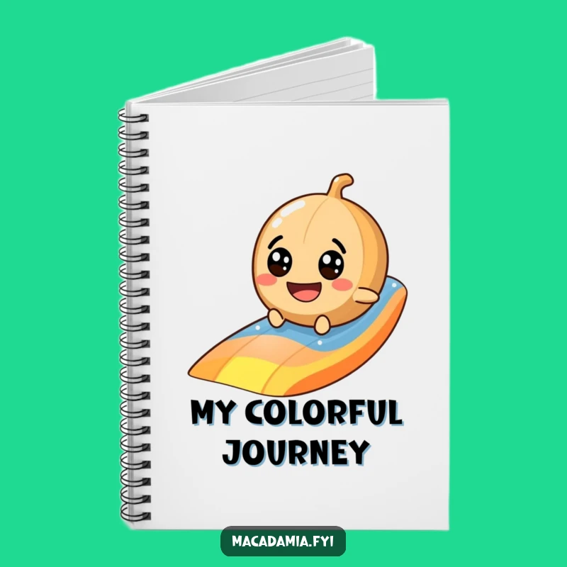 Funny Macadamia Nut Rainbow Notebook - Googly Eye Nut Journal Gift