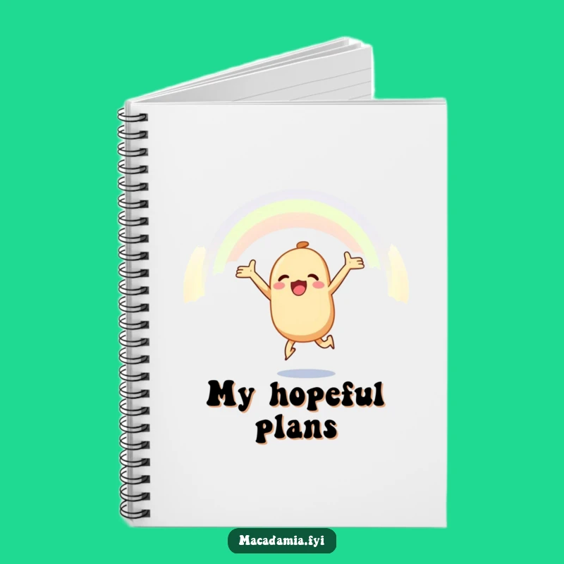Funny Macadamia Nut Notebook: Joyful Rainbow Leap, Journal for Optimistic Thoughts Gift