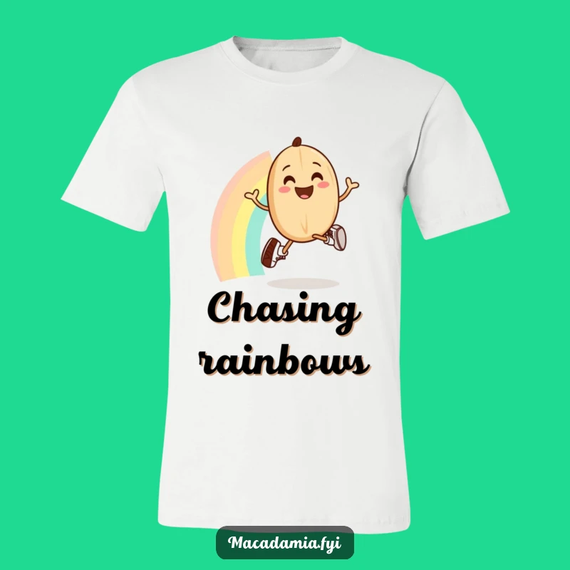 Funny Macadamia Nut Rainbow Jogging Tee: Run with Joy and Style