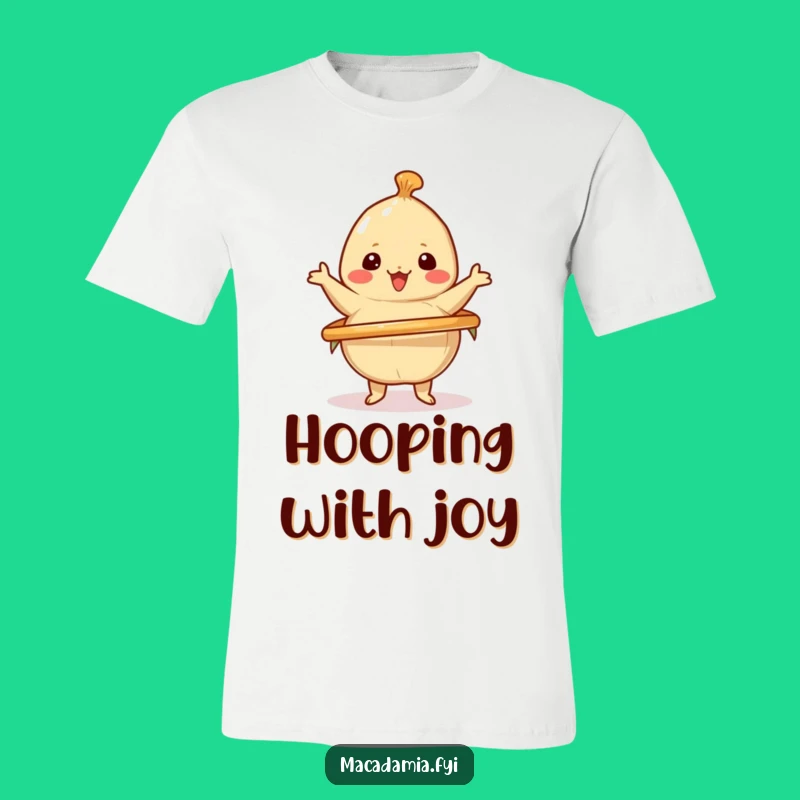 Funny Kawaii Nut Hula Hoop T-Shirt: Cheerful Nut's Energetic Spin - Hilarious Gift