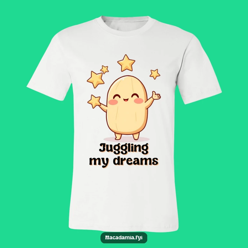 Funny Juggling Star Nut T-Shirt - Rosy Cheeked Celestial Fun Tee