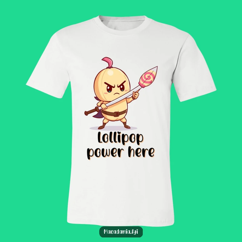 Funny Lollipop Sword Nut T-Shirt - Determined Sweet Fighter Funny Tee