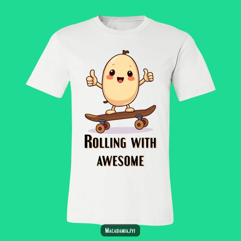 Funny Kawaii Nut Skater T-Shirt: Cool Nut's Thumbs Up - Hilarious Gift