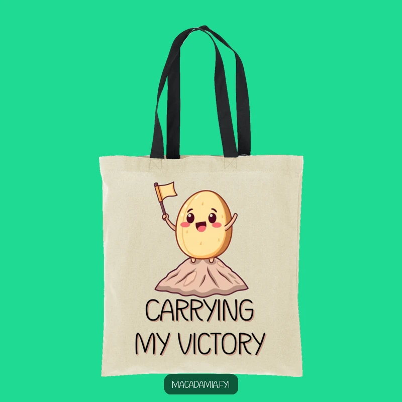 Funny Macadamia Nut Climbing Tote Bag: Peak Achiever Bag for Essentials