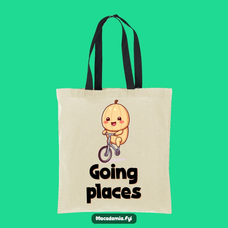 Funny Kawaii Macadamia Nut Unicycle Tote Bag - Stylish & Hilarious Carry-All