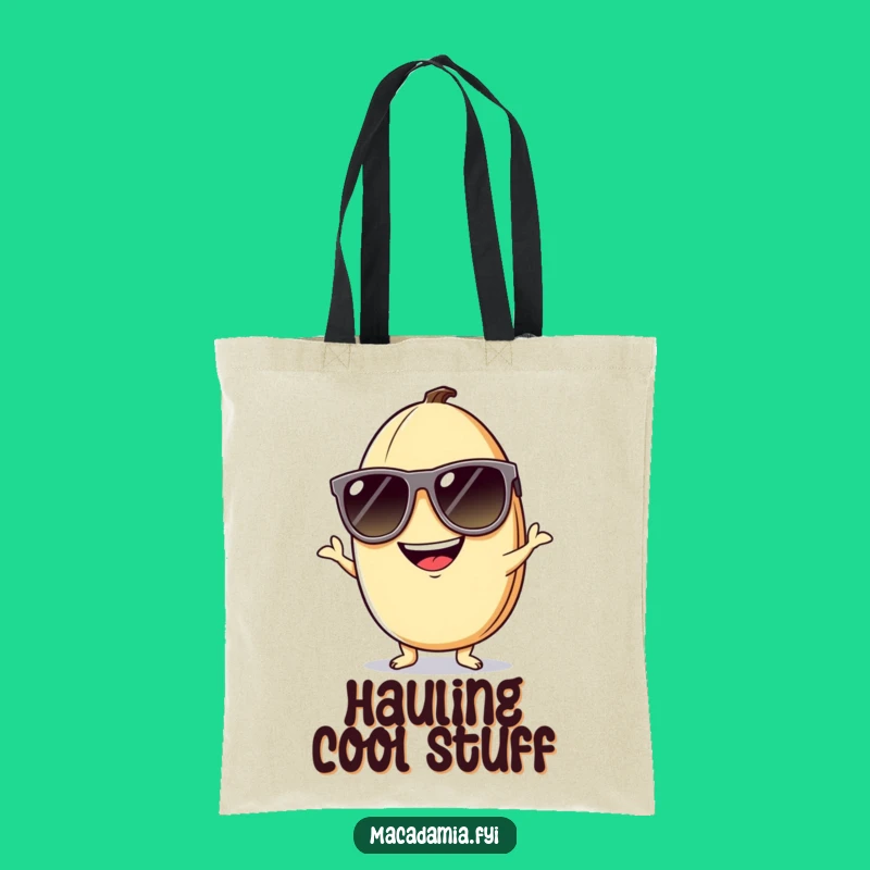 Funny Macadamia Nut Sunglasses Tote Bag: Carry Your Cool Attitude!