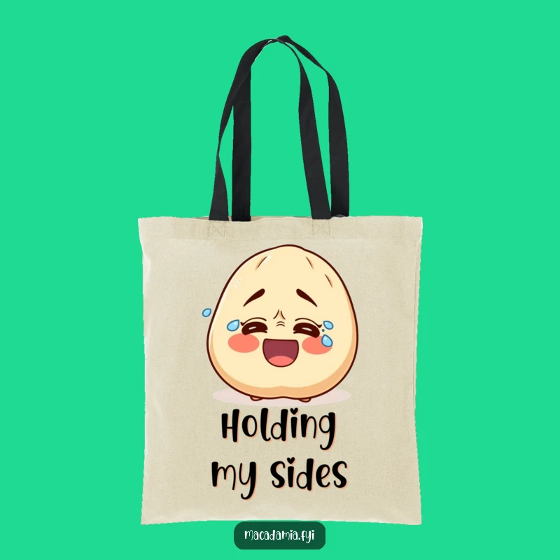Funny Laughing Macadamia Nut Tote Bag - Hilarious Joyful Nut Accessory