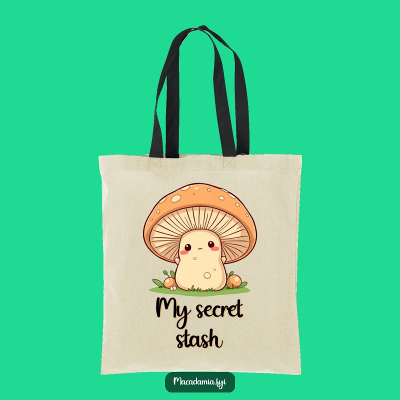 Funny Macadamia Nut Mushroom Peek Tote Bag - Carry Your Fun!