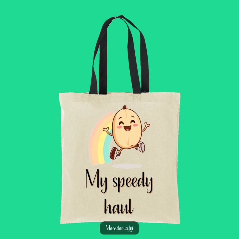 Funny Macadamia Nut Rainbow Jogging Tote Bag: Carry Joy Everywhere