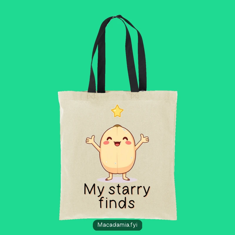 Funny Kawaii Macadamia Nut Star Tote Bag - Carry Your Wishes & Humor